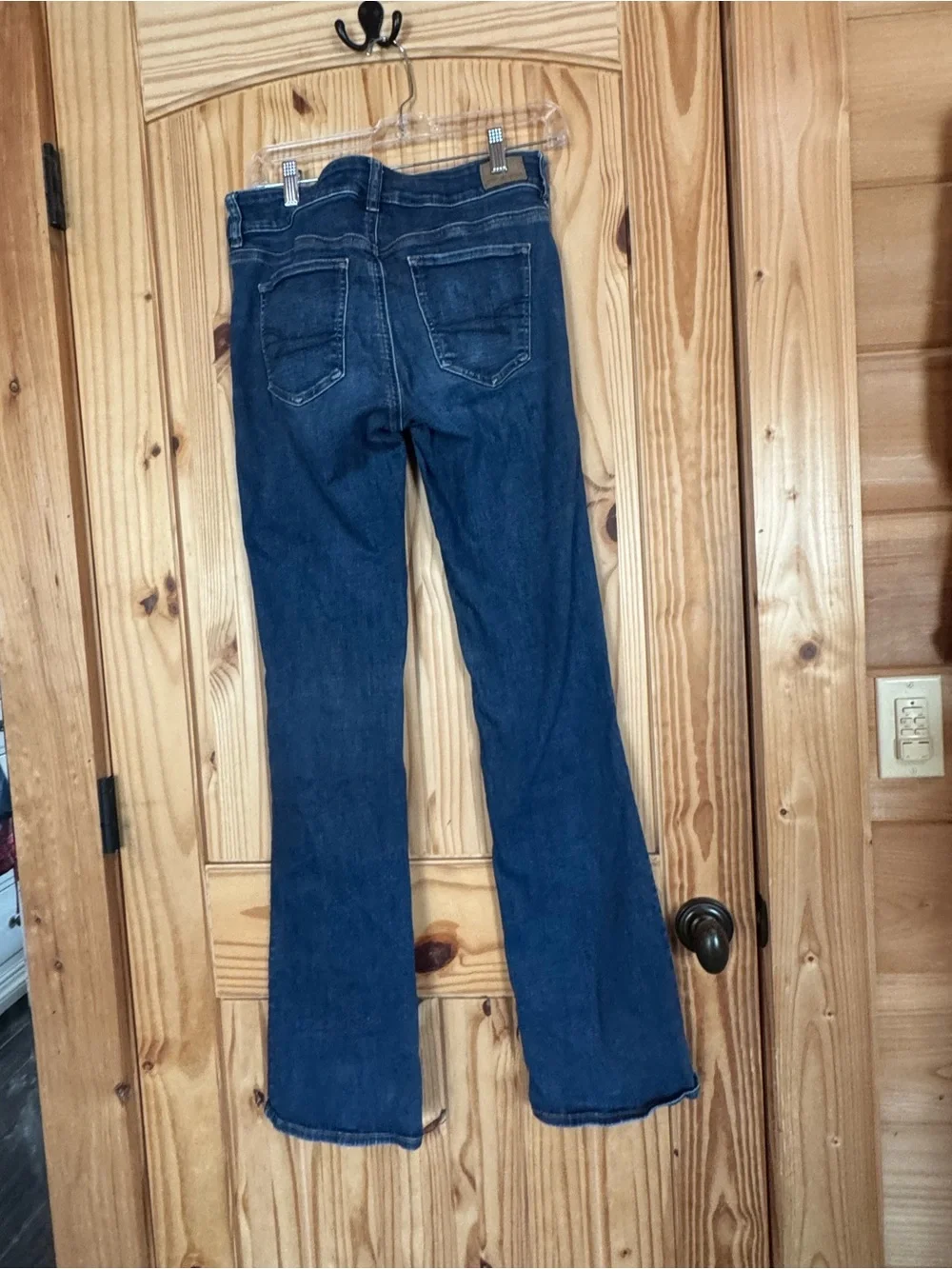 American Eagle Dark Blue Women's Low Rise Kick Boot Stretch Flare Jeans